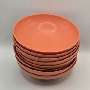 Lot of 8 Vintage TexasWare Small Orange Melamine Fruit/ Dessert Bowls